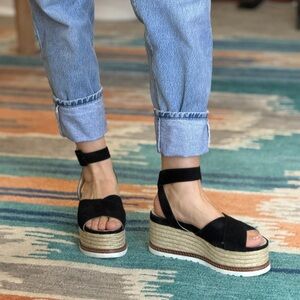 Black Suede Platform Espadrilles - Made in Spain